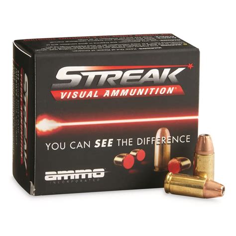 Ammo Inc. Streak Visual, 9mm, Jacketed Hollow Point, 115 Grain, 20 ...