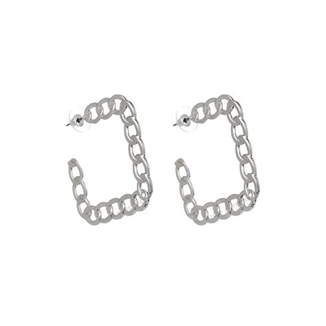 Buy Young & Forever Gift Stainless Steel Curb Chain Hoop Earrings for ...