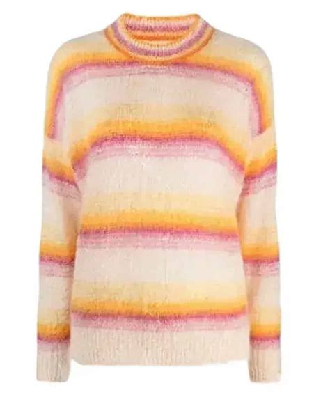 Emma Myers Wednesday Pink Striped Sweater - Jacketmadness