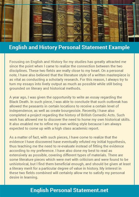 Image result for Personal Statement History Example