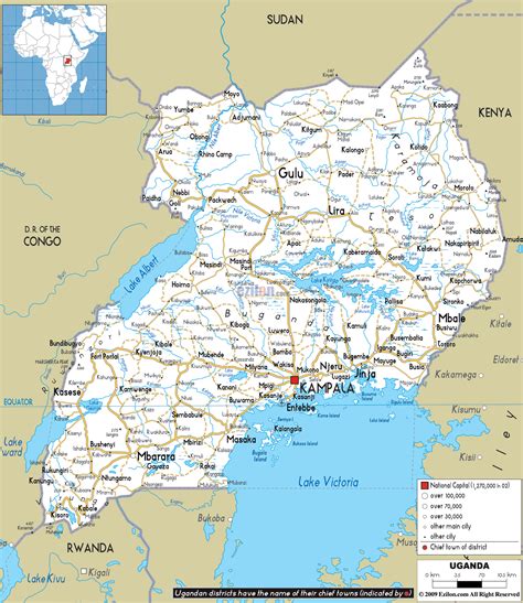 Detailed Clear Large Road Map of Uganda - Ezilon Maps