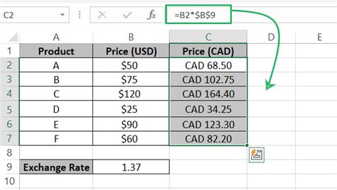 Use Absolute References in a Formula 的图像结果