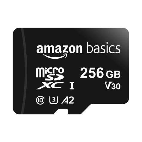 amazon basics 256Gb Microsdxc Memory Card with Full Size Adapter, 100Mb ...