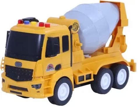 GOLANI ENTERPRISE Powered Cement Mixture Truck Toy Light Pull Back ...