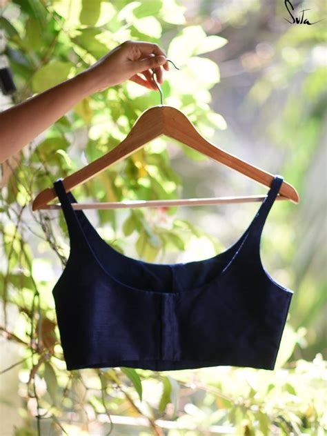 Silk U Neck Sleeveless Blouse In Blue|Basic Blue Moon|Suta