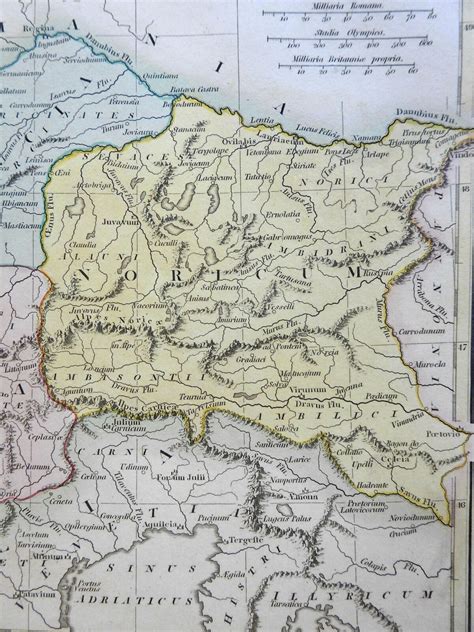 Vindelicia Rhaetia Noricum Ancient World Alps 1815 Wilkinson historical map: (1815) Map ...