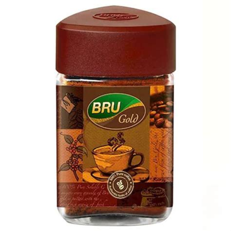 BRU Gold Instant Coffee Powder 100 g Jar, 100% Pure Ground Coffee ...