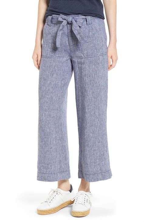 Caslon® Wide Leg Crop Linen Pants | Nordstrom | Cropped linen pants ...