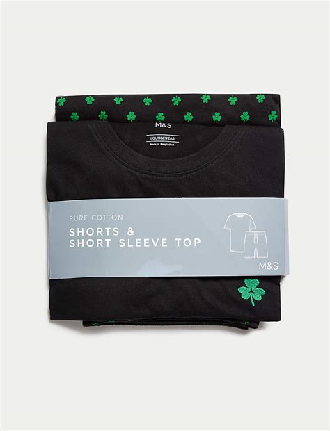 Buy Pure Cotton Shamrock Print Pyjama Set at Marks & Spencer