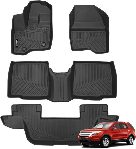 Floor Mats for 2011-2014 Ford Explorer 7 Passenger Bench Seat Floor ...