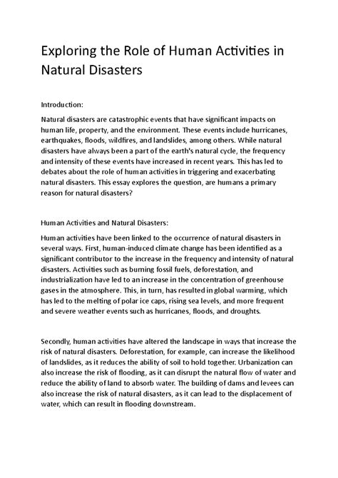 Exploring the Role of Human Activities in Natural Disasters - Exploring ...