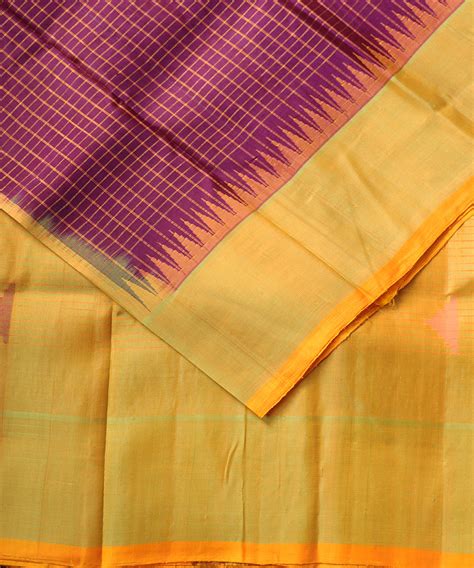 Eggplant violet color handloom Gadwal Silk saree – TGSCO Handlooms