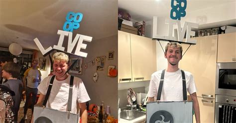 Actor dresses up as Co-op Live arena fallen air conditioning unit for ...