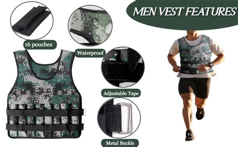 NASMODO Weighted Vests 10 Kg Adjustable for men running with 16 Iron ...