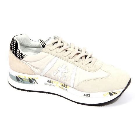 H1964 sneaker donna PREMIATA woman CONNY suede/fabric shoes beige