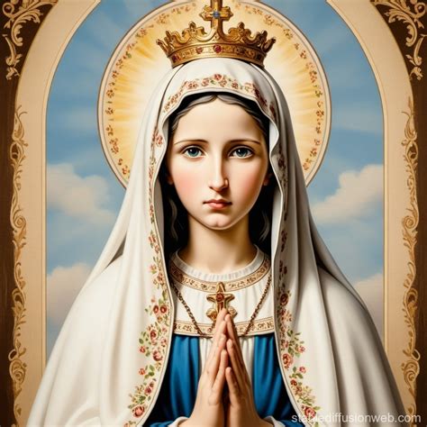 Traditional Painting of Our Lady of Fatima | Stable Diffusion Online