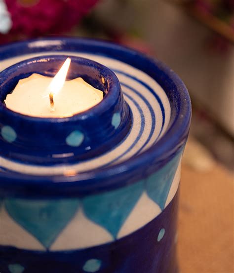 Handmade Blue Pottery Aroma Oil Diffuser | Decorative Diffuser Online