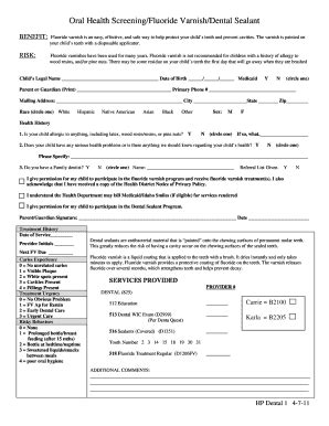 Dental Screening Consent Form - Panhandle Health District 1 - Phd1 ...