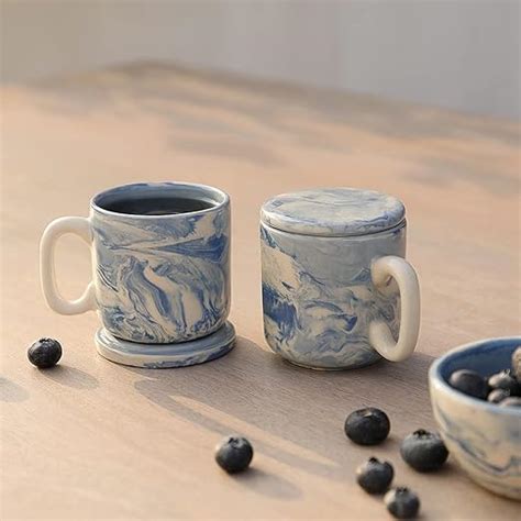 Buy Ellementry Earth Ceramic Mug Set of 2 (150 ml Each), Stylish ...