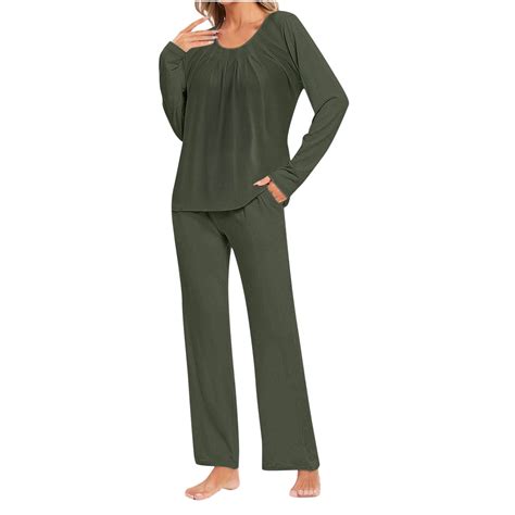 Posijego Women's Fall Pajama Sets 2 Piece Soft Long Sleeve PJs Top ...