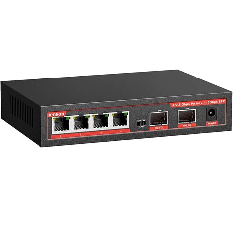 ienRon 6 Port 2.5G Ethernet Switch, 4x2.5G Base-T Ports, 2x10G SFP+ ...