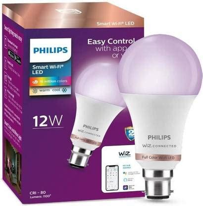 PHILIPS Smart Wi-Fi LED Bulb B22 12-Watt WiZ Connected Smart Bulb Price ...