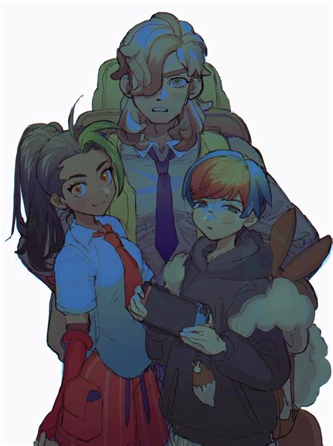 nemona, arven, and penny (pokemon and 1 more) drawn by thxzmgn | Danbooru