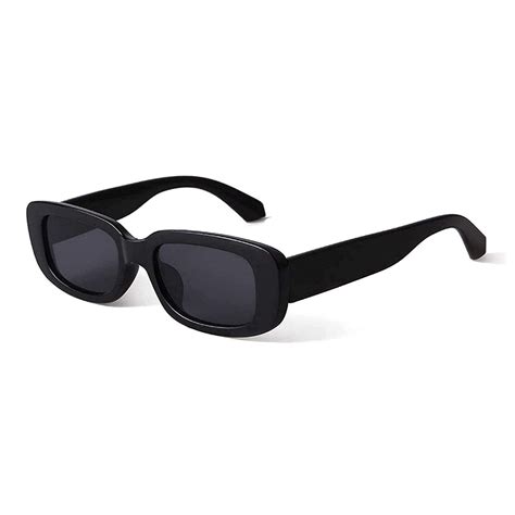 4Flaunt Rectro Series Retro Rectangular Sunglasses For Men & Women - Black