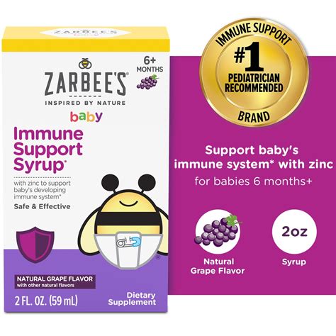 Zarbee's Baby Immune Support Syrup with Zinc and Organic Agave 2 fl. oz ...