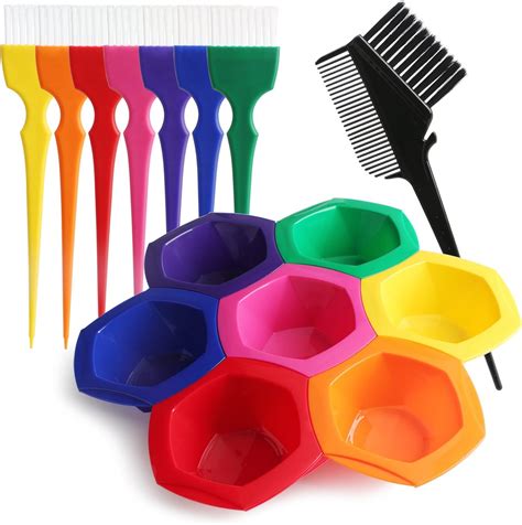 Hair Color Bowl and Brush Set, Hair Coloring Highlighting Tools on Hair ...