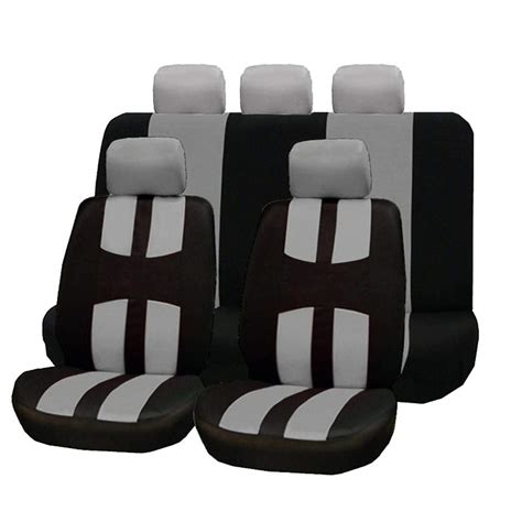 Full Set Front & Rear Car Seat Covers for Universal Fit,Grey,One Size ...