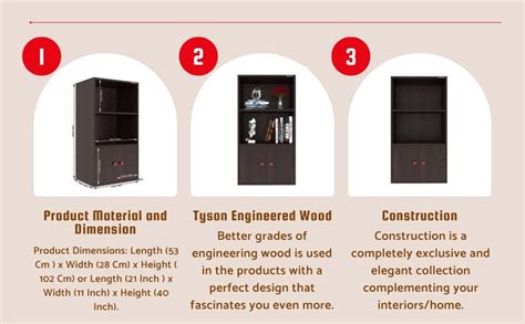 Mahaakaay Sumwud Royal Engineered Wood Freestand Bookcase 3 Compartment ...