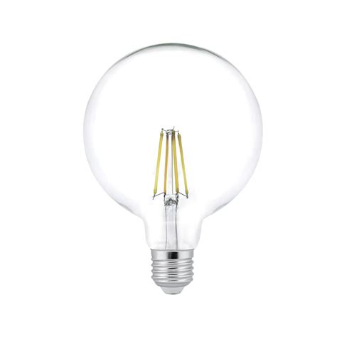 Bombilla G125 con filamento led en espiral de 8W regulable, luz cálida
