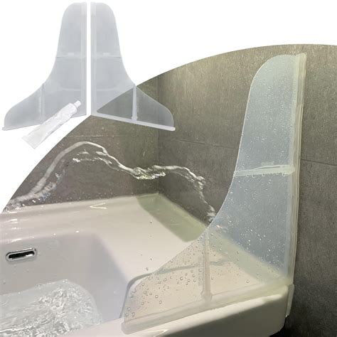 Amazon.com: Mofason Silicone Shower Splash Guard, Clear Bathtub Corner ...
