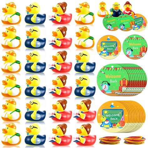 Buy Shappy 24 Pcs Mini Teacher Rubber Ducks Cruise Ducks Welcome Back ...
