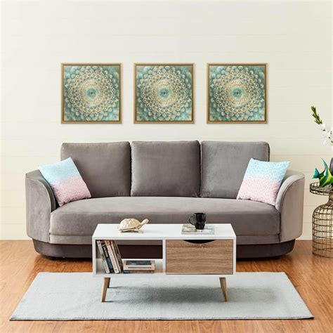 Buy Moksha Velvet 3-Seater Sofa - Grey from Home Centre at just INR 69995.0