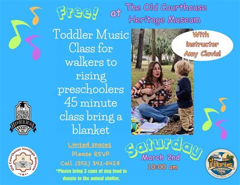 Free Toddler Music Class at the Museum, The Old Courthouse Heritage ...