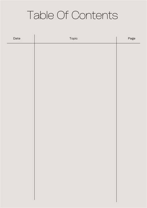 Image result for Easy Table of Contents Template