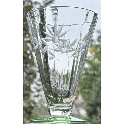 Vintage Parfait Glasses (2) Uranium Green Glowing Glass Etched Parfait ...