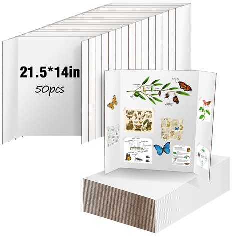 Snapklik.com : 50 Pack Trifold Poster Board, 21.5" X 14" Double Sided ...