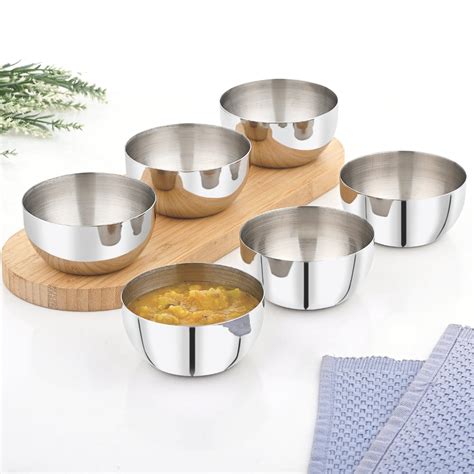 Vinod Stainless Steel Two Tone Bowl set of 6 pcs, Capacity 250 ml