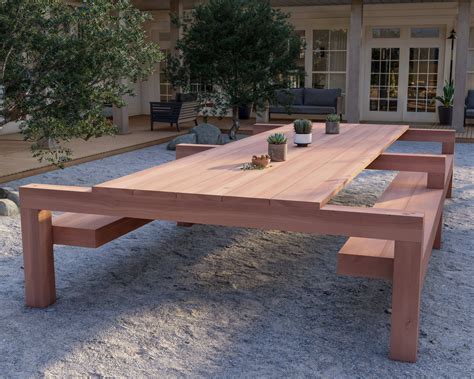 Diy outdoor table bench plan 16 table outdoor seating modern table ...