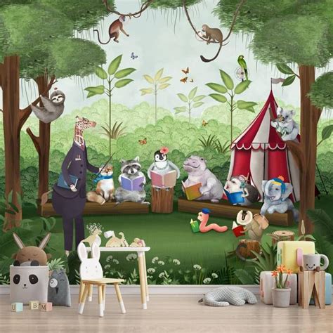 Life n Colors Sample: Jungle Class Room with Animals Multi Colour ...