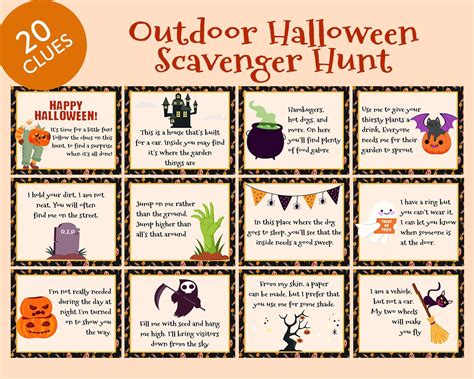 Halloween Scavenger Hunt Printable - Printable Board Games