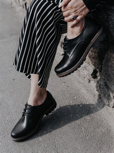 Women Leather Black Derby Shoes, Women Tie Oxford Shoes - Etsy