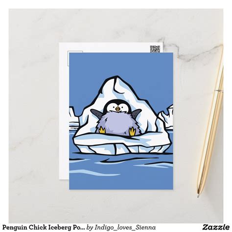 Penguin Chick Iceberg Post Card | Zazzle | Cards, Postcard, Penguins