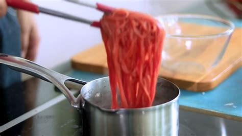 Beetroot Spaghetti With Creamy Peas - PotsandPans India