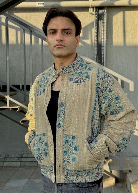 Reversible Unisex Bomber Jacket | Upcycled Quilt & Kantha Handwork ...