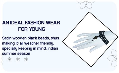 Buy Wellpoint Bracelet for Men | Black Wooden Beaded Adjustable ...