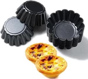 6 Mini Egg Tart Pan， Non-Stick Carbon Steel Egg Tart Molds，Tartlet Tins ...